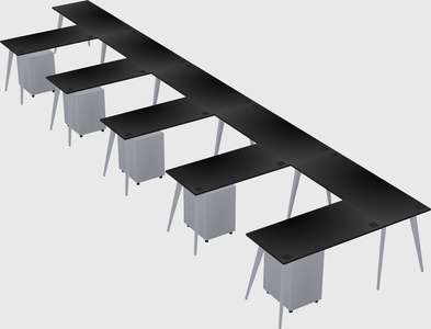 Modern l-shaped office desk