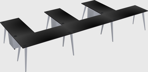 Modern l-shaped office desk