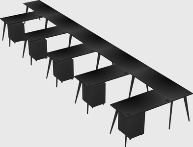 Modern l-shaped office desk
