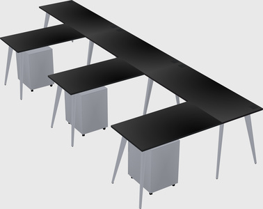 Modern l-shaped office desk