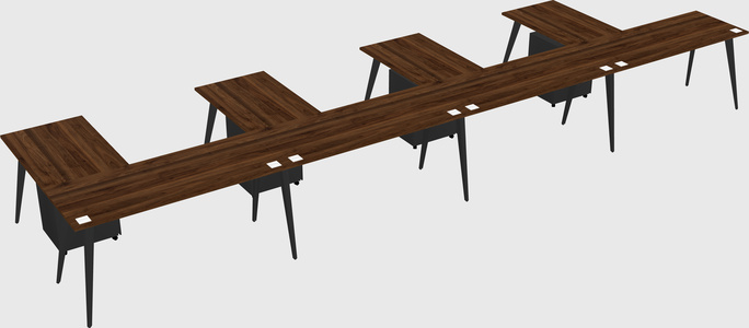 Modern l-shaped office desk