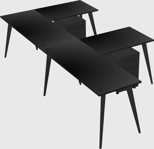 Modern l-shaped office desk