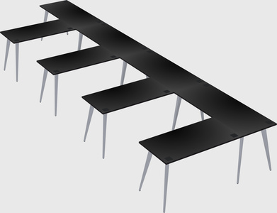 Modern l-shaped office desk