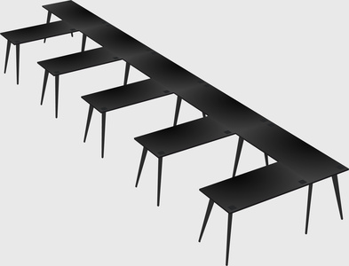 Modern l-shaped office desk