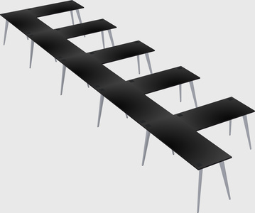 Modern l-shaped office desk