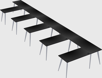 Modern l-shaped office desk