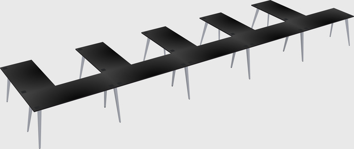 Modern l-shaped office desk