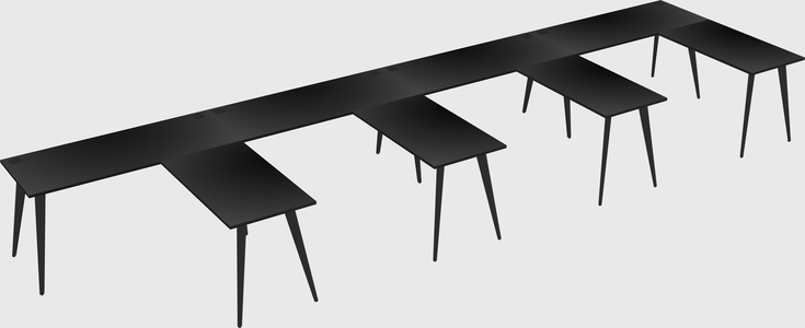 Modern l-shaped office desk