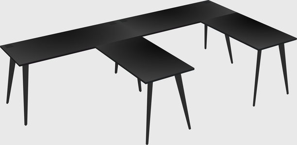 Modern l-shaped office desk