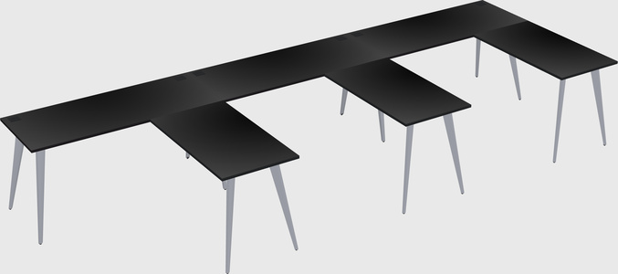 Modern l-shaped office desk