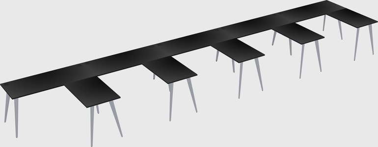 Modern l-shaped office desk