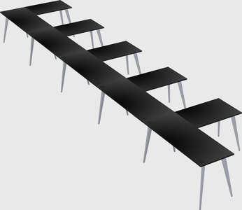 Modern l-shaped office desk