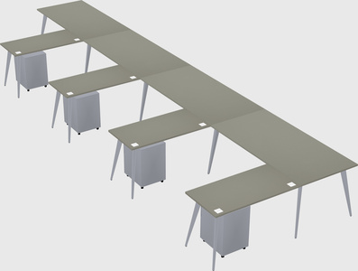 Modern l-shaped office desk