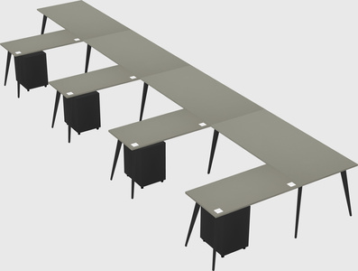 Modern l-shaped office desk