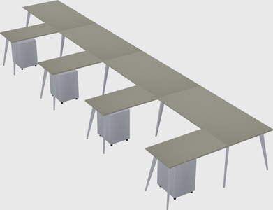 Modern l-shaped office desk