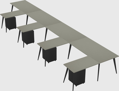 Modern l-shaped office desk