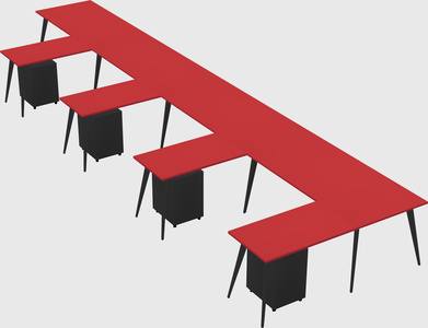 Modern l-shaped office desk