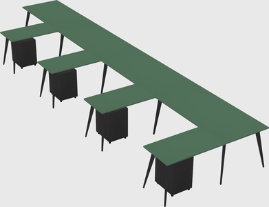 Modern l-shaped office desk