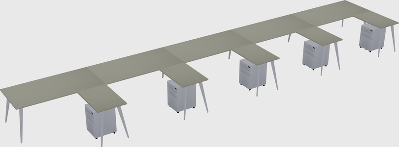 Modern l-shaped office desk