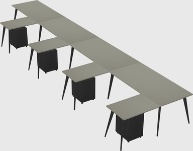 Modern l-shaped office desk