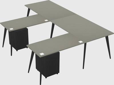 Modern l-shaped office desk