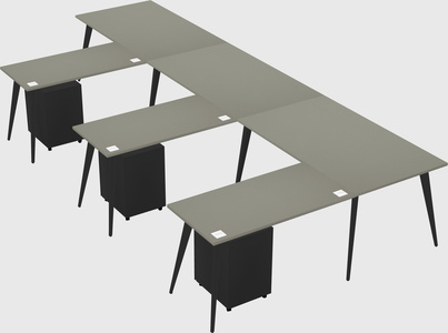 Modern l-shaped office desk