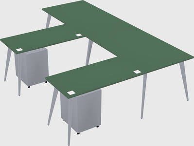 Modern l-shaped office desk