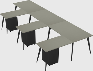 Modern l-shaped office desk