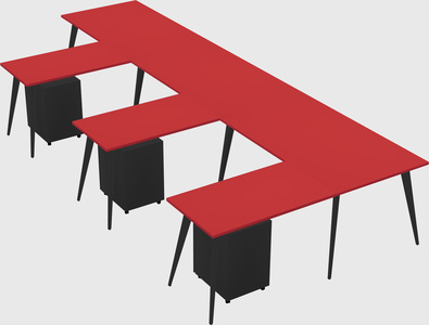Modern l-shaped office desk