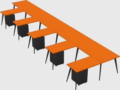 Modern l-shaped office desk