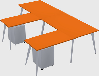 Modern l-shaped office desk