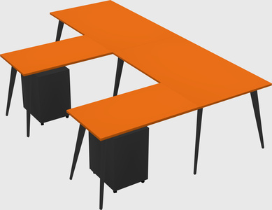 Modern l-shaped office desk