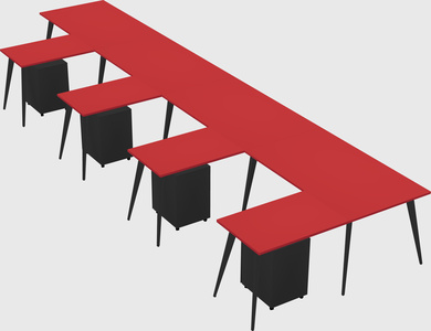 Modern l-shaped office desk