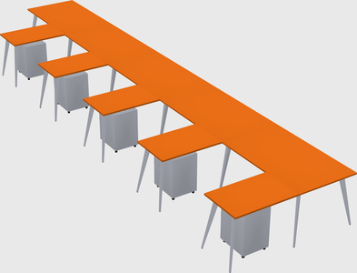 Modern l-shaped office desk