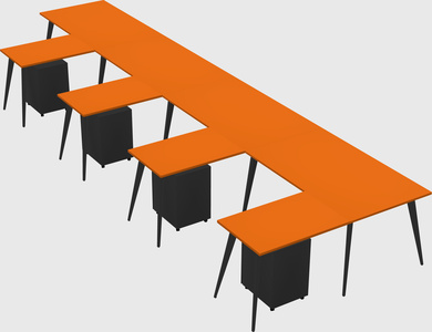 Modern l-shaped office desk