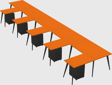 Modern l-shaped office desk