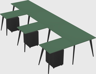 Modern l-shaped office desk