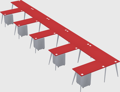 Modern l-shaped office desk