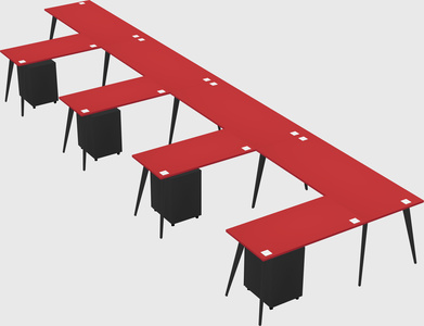 Modern l-shaped office desk