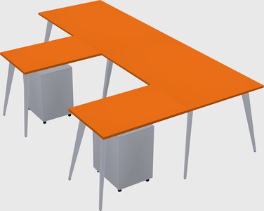 Modern l-shaped office desk