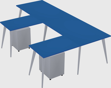 Modern l-shaped office desk