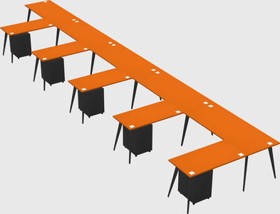 Modern l-shaped office desk