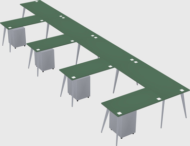 Modern l-shaped office desk
