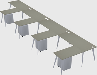 Modern l-shaped office desk