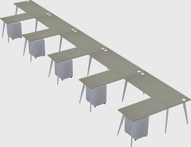 Modern l-shaped office desk