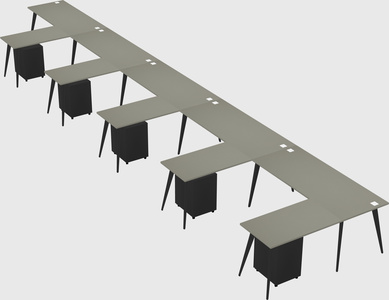 Modern l-shaped office desk