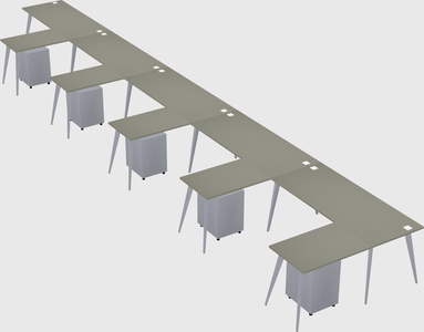 Modern l-shaped office desk