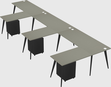 Modern l-shaped office desk