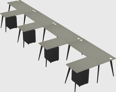 Modern l-shaped office desk