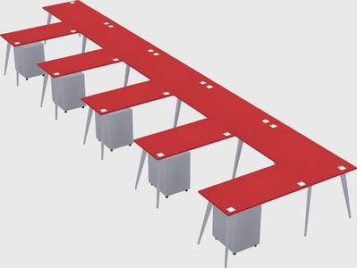 Modern l-shaped office desk